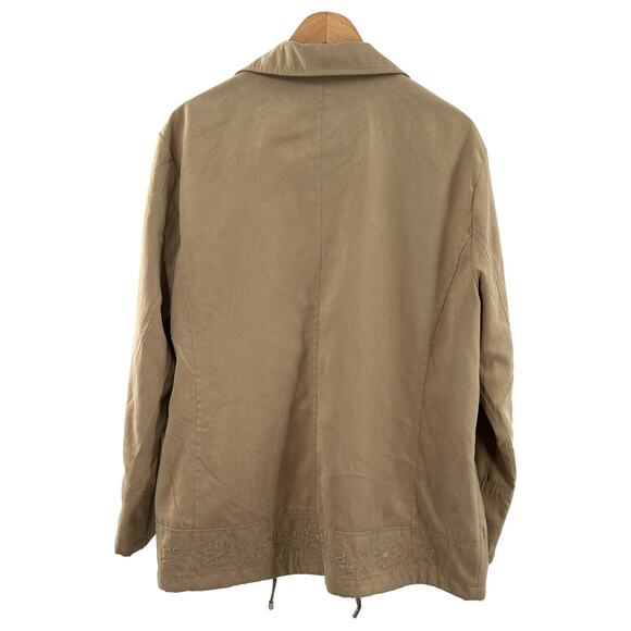 London Fog Windbreaker Jacket Womens Sz XLarge Beige Drawstring - Picture 4 of 13